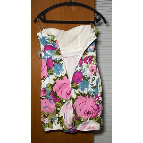 Twenty One - Floral Strapless Mini Dress - Size Small - Picture 3 of 13